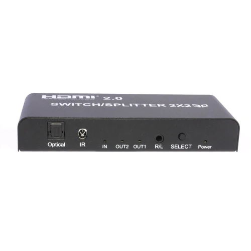2X2 HDMI Ver 2.0 4K True Matrix Switch Splitter 2 In 2 Out Display W/ Remote - Image 2