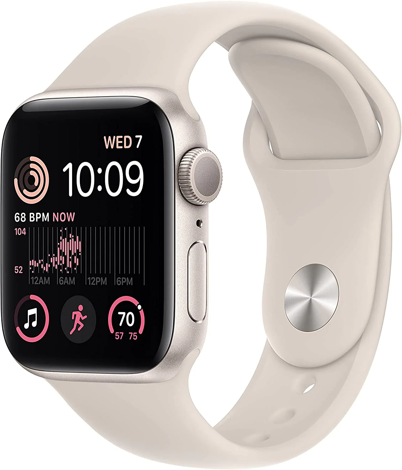 Apple Watch SE 2 (2022) 40mm (GPS) - Aluminum Case with Starlight Sport Band - (3K596LL/A)