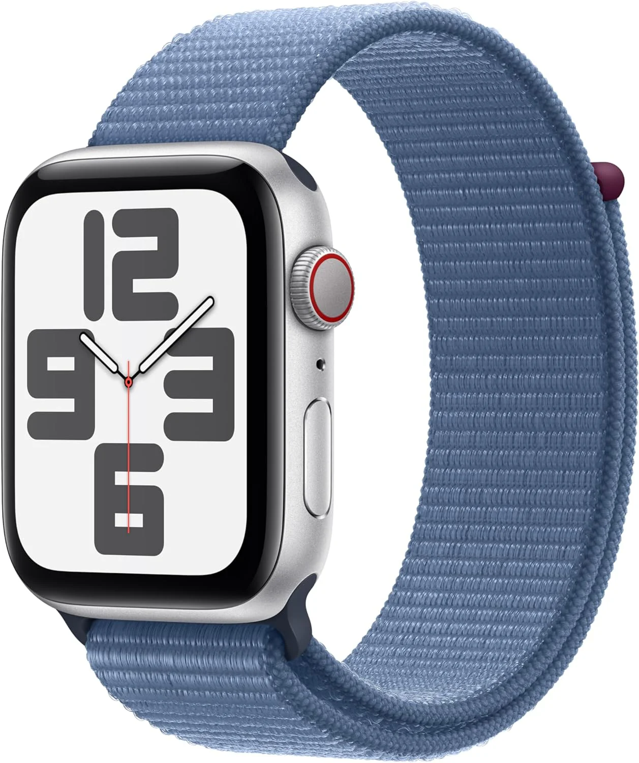 Apple Watch SE 2 (2023) 44mm (GPS+CELLULAR) - Silver Aluminum Case with Storm Blue Sport Loop - Size:One Size - (MRHL3LL/A) - Image 2