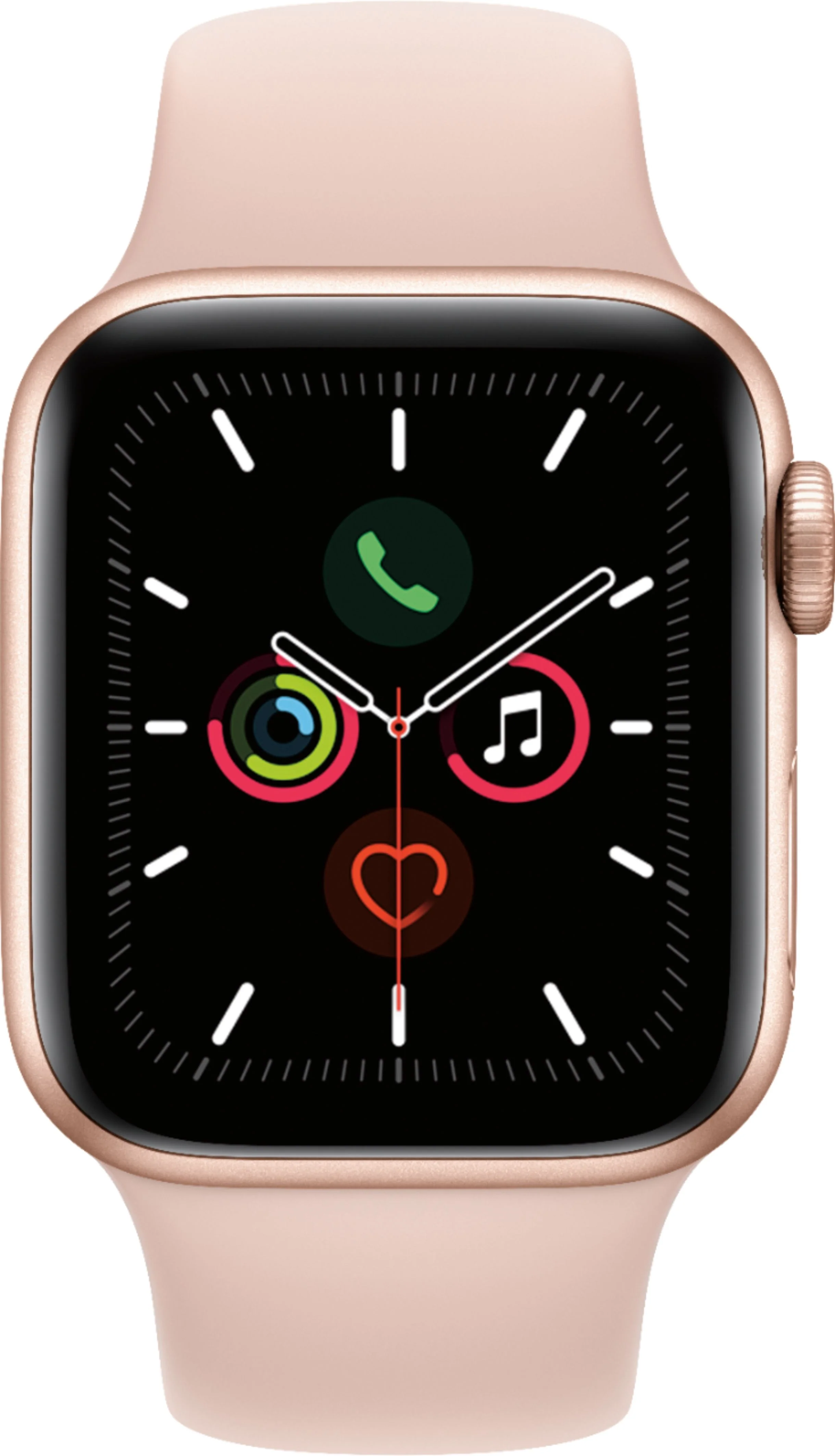 Apple Watch Series 5 (GPS + Cellular) 40mm Gold Aluminum Case with Pink Sand Sport Band - Gold Aluminum - Image 2