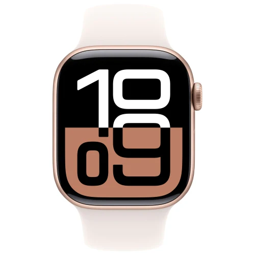 Apple Watch Series 10 (GPS) 42mm Rose Gold Aluminum Case with Light Blush Sport Band - Size:M/S -  (MWWJ3AM/A) - Image 2