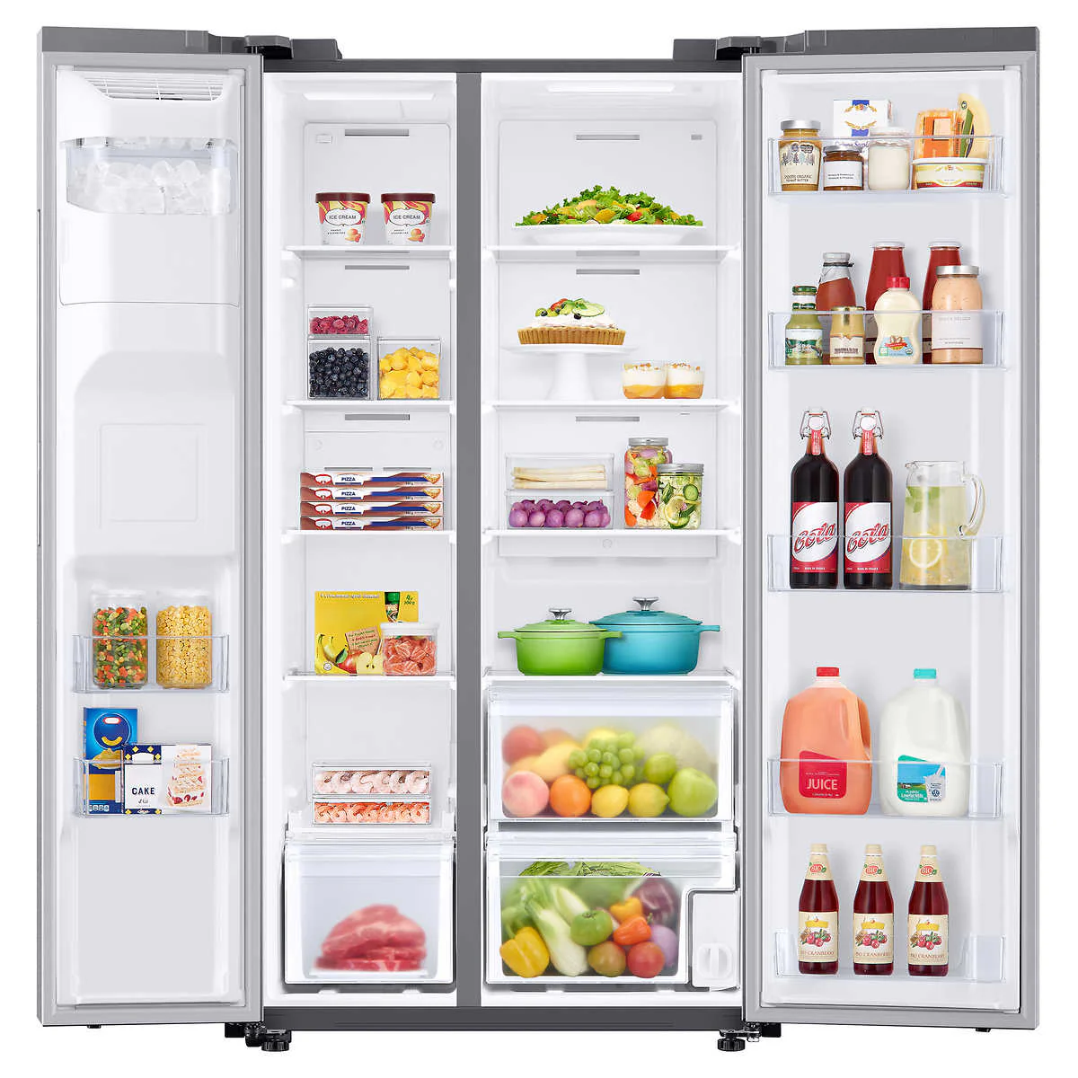 SAMSUNG 22 cu. ft. Counter Depth Side-by-Side Refrigerator in Stainless Steel (RS22T5201SR/AA) - Image 3