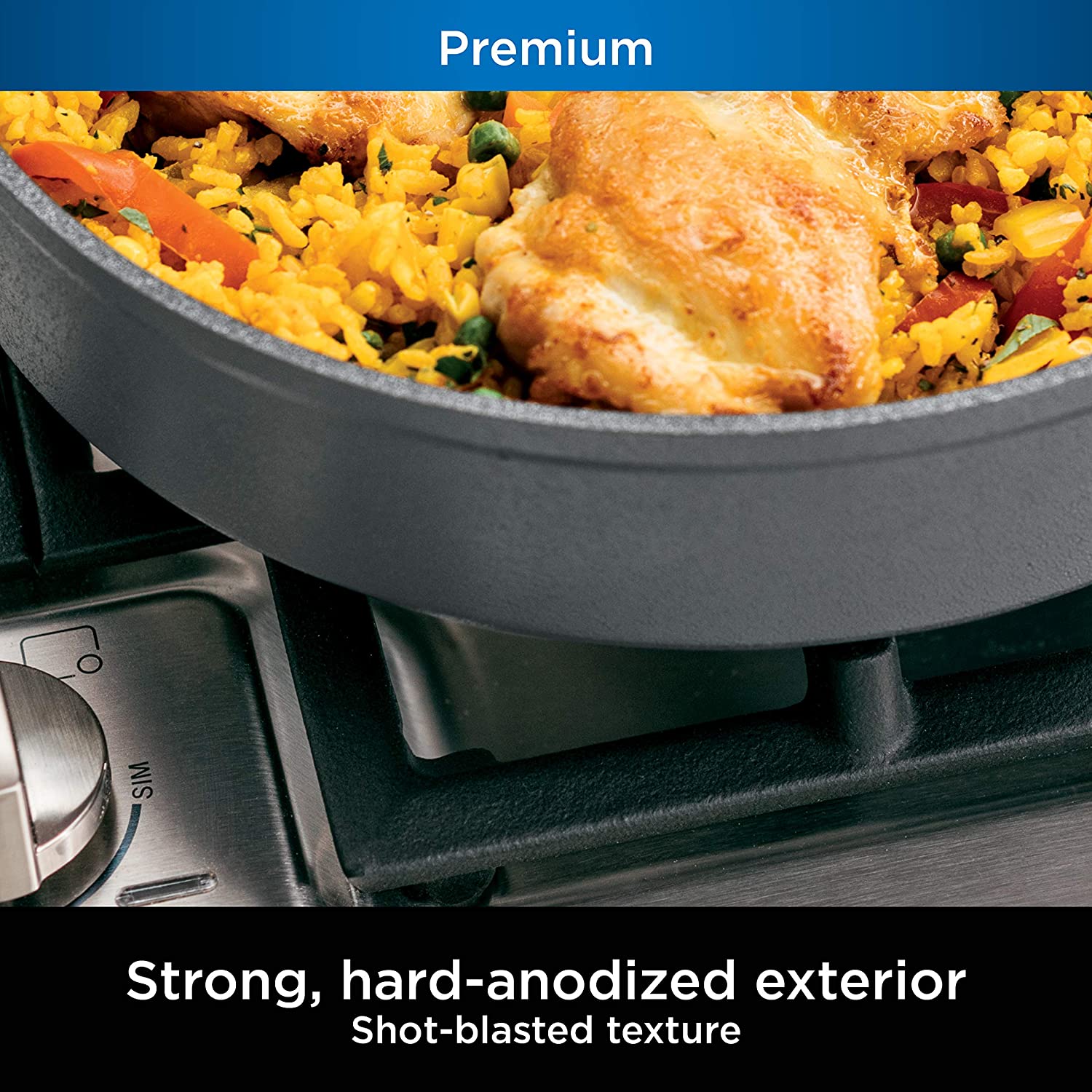 Ninja C35000W Foodi NeverStick Premium Hard-Anodized 5-Piece Cookware Set , Black - Image 5