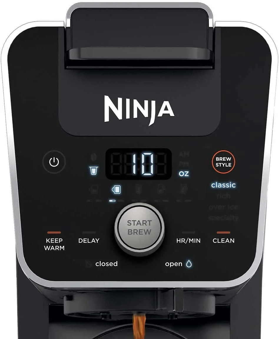 Ninja DualBrew System 14-Cup Coffee Maker, Single-Serve Pods & Grounds, 4 Brew Styles, Built-In Fold Away Frother, 70-oz. Water Reservoir & Carafe, Black (CFP451CO) - Image 6
