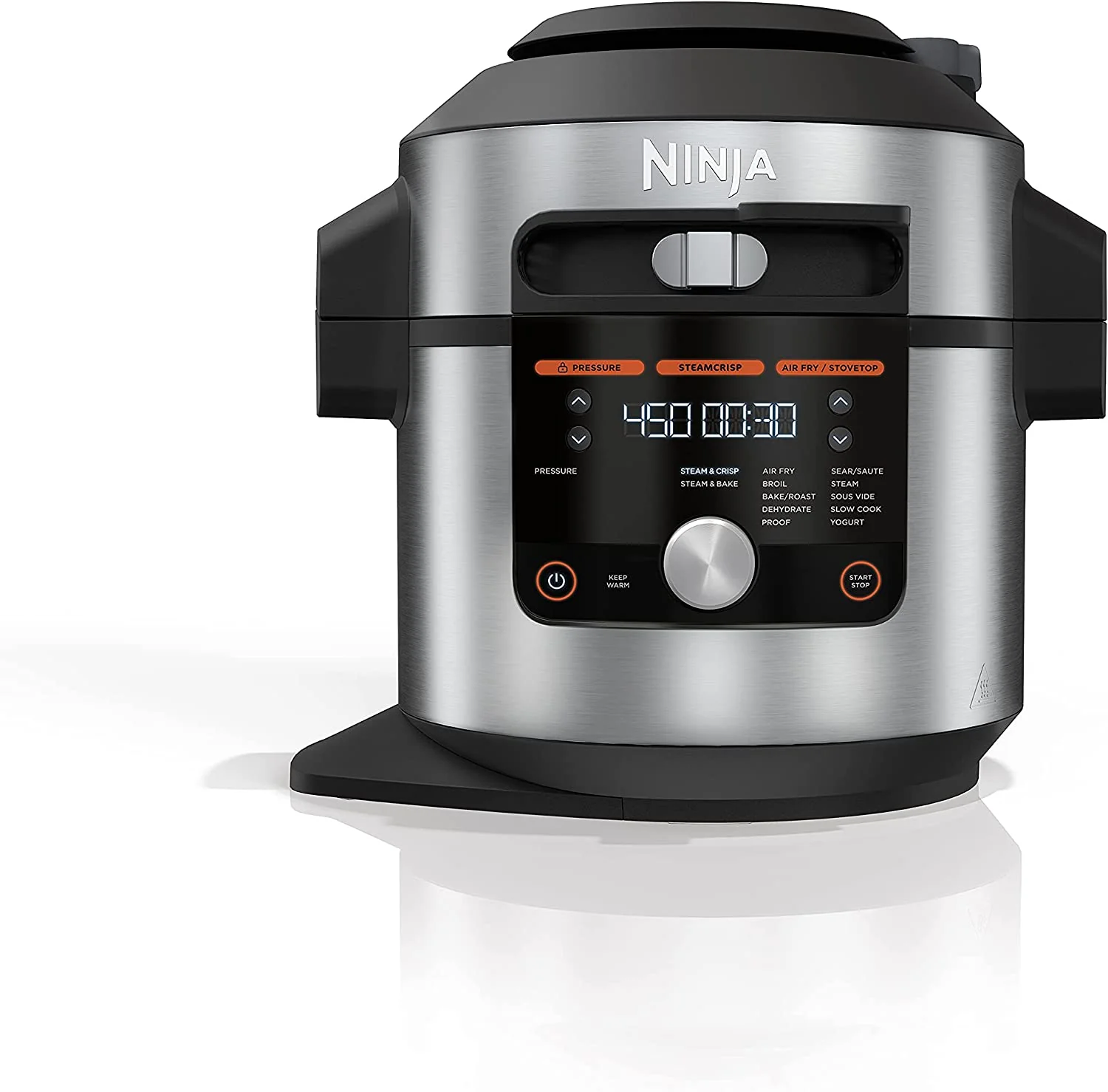 ****CLEARANCE**** Ninja Foodi XL 8 Qt. Pressure Cooker Steam Fryer with SmartLid, 14-in-1 that Air Fries, Bakes & More, with 3-Layer Capacity, 5 Qt. Crisp Basket , Silver/Black (OL601)