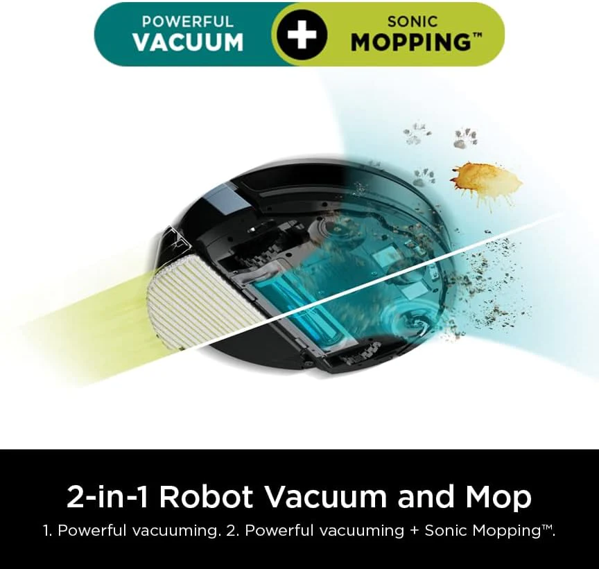 ****Clearance*** Shark AI Ultra Robot Vacuum and Mop with Matrix Clean Navigation, CleanEdge Technology, Perfect for Pet Hair, Compatible with Alexa, Black - Image 2
