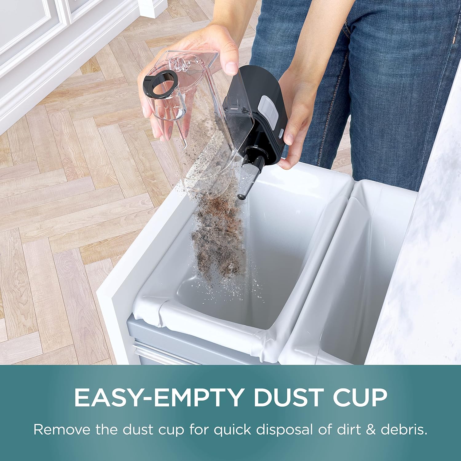 Shark HH202 Ultralight Corded Handheld Vacuum with Self-Cleaning Power Brush & Crevice Tool, Hypervelocity Suction & Removable Dust Cup, Perfect for Pets, Teal, 0.35 Qt - Image 6