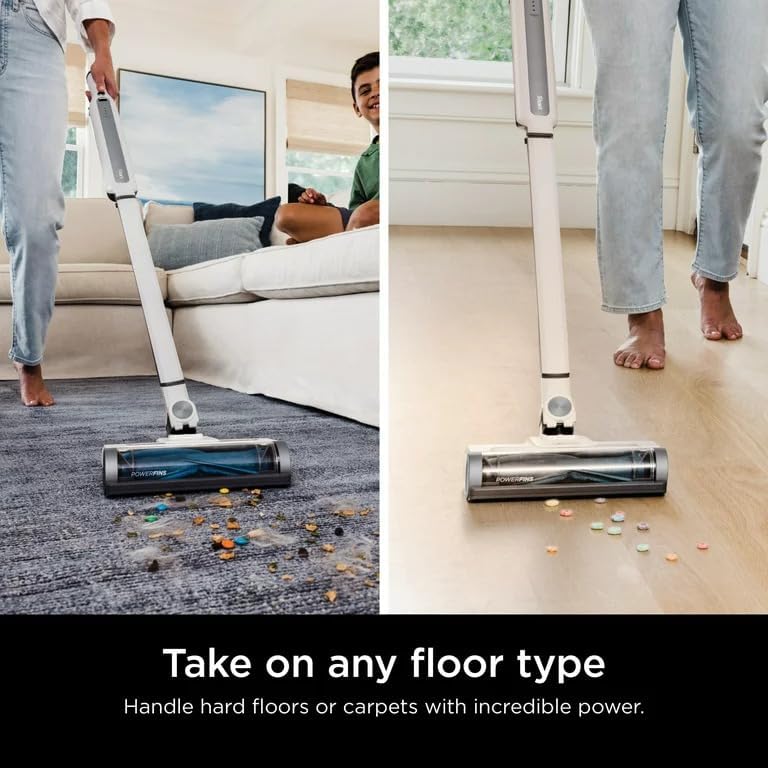 Shark WS640AE WANDVAC System, Ultra-Light Powerful Cordless Stick Vacuum with HEPA Self-Empty Base, Anti-Allergen Complete Seal, Self-Cleaning Brushroll & Duster Crevice Tool, White/Blue - Image 5