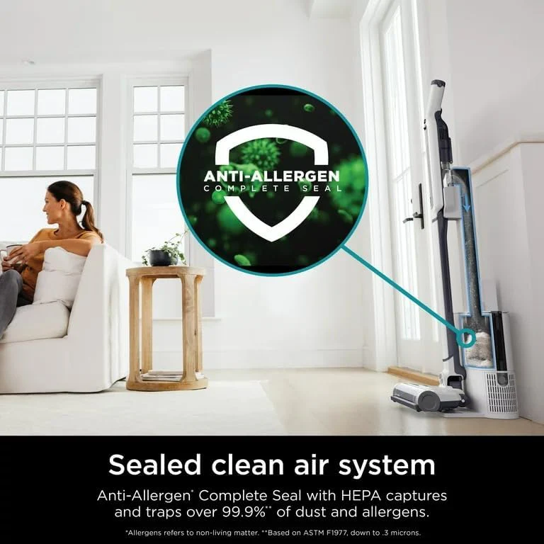Shark WS640AE WANDVAC System, Ultra-Light Powerful Cordless Stick Vacuum with HEPA Self-Empty Base, Anti-Allergen Complete Seal, Self-Cleaning Brushroll & Duster Crevice Tool, White/Blue - Image 6