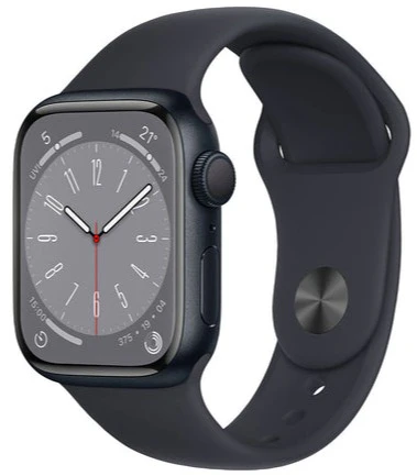 Apple Watch Series 8 (GPS) 45mm Midnight Aluminum Case with Midnight Sport Band - Size:M/L - (MNUL3LL/A)
