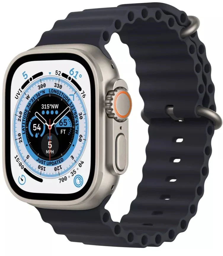 Apple Watch Ultra 49mm (GPS+CELLULAR) Titanium Case with Midnight Band (MQET3LL/A)