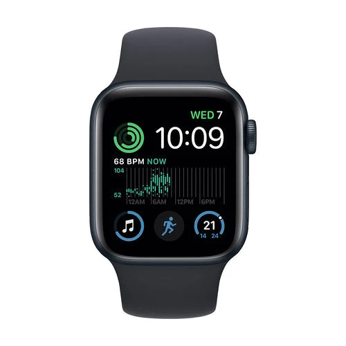 Apple Watch SE 2 (2022) 40mm (GPS+CELLULAR) - Midnight Aluminum Case With Midnight Sport Band- Size:S/M - (MNTD3LL/A) - Image 2