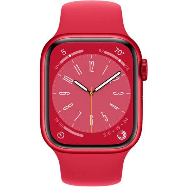 Apple Watch Series 8 45mm (GPS+CELLULAR) Red Aluminum Case with Red Sport Band Size:M/L (MNVU3LL/A) - Image 2