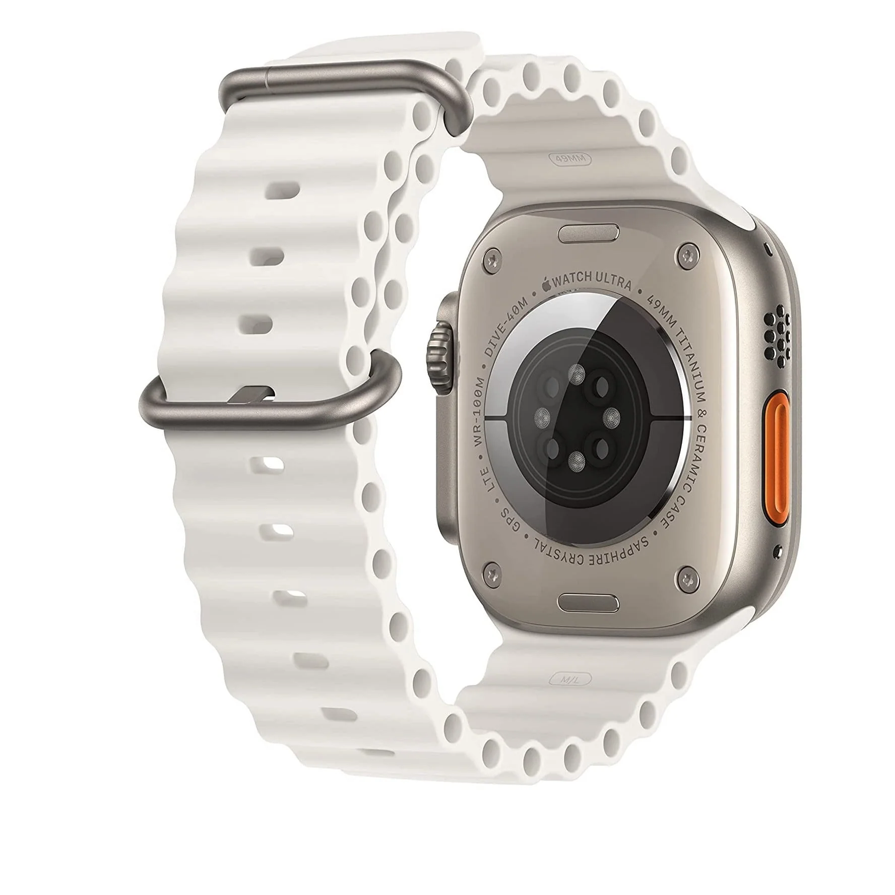 Apple Watch Ultra 49mm (GPS+CELLULAR) Titanium Case with White Ocean Band (MNH83LL/A) - Image 2