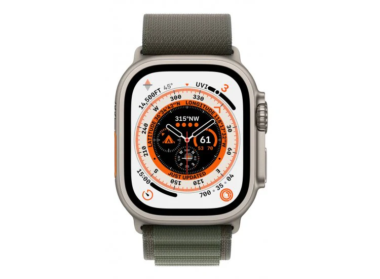 Apple Watch Ultra 49mm (GPS+CELLULAR) Titanium Case with Green Alpine Loop (MQEX3LL/A) - Image 2