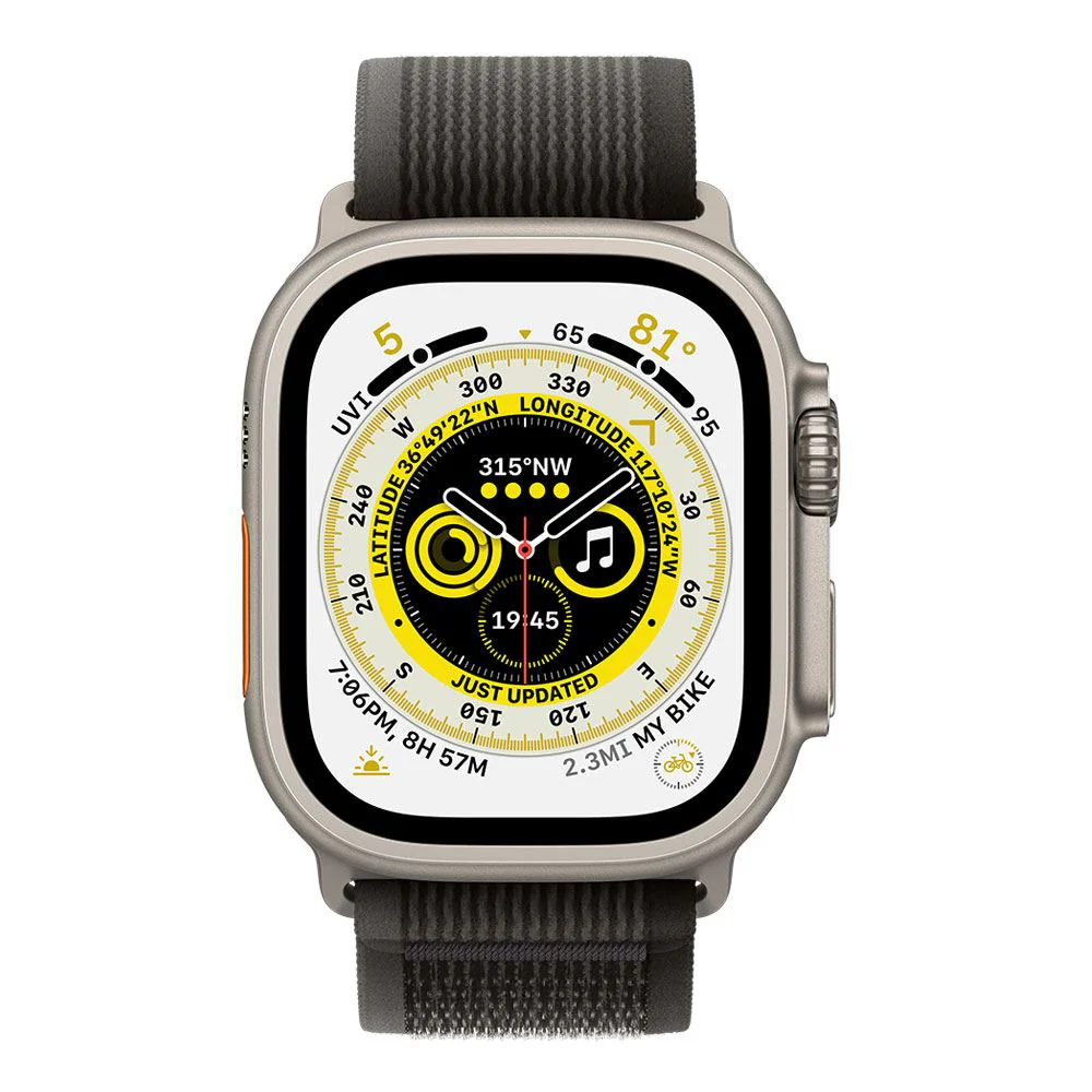 Apple Watch Ultra 49mm (GPS+CELLULAR) Titanium Case with Black/Gray Trail Loop (MQF53LL/A) - Image 2