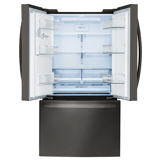 LG 36 in. Black Stainless-steel 27.9 cu. ft. French Door Refrigerator with Slim SpacePlus Ice System (LFXS28968D) - Image 2