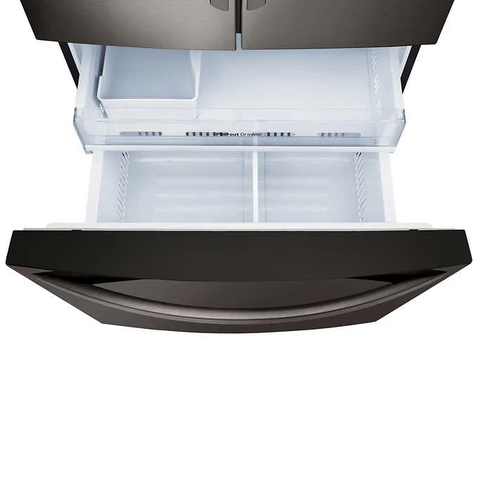 LG 36 in. Black Stainless-steel 27.9 cu. ft. French Door Refrigerator with Slim SpacePlus Ice System (LFXS28968D) - Image 3