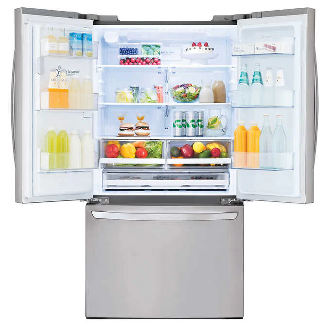 LG 36 in. 26 cu. ft. Stainless-steel French Door Refrigerator with Smudge-resistant Finish (LFXS26973S) - Image 3