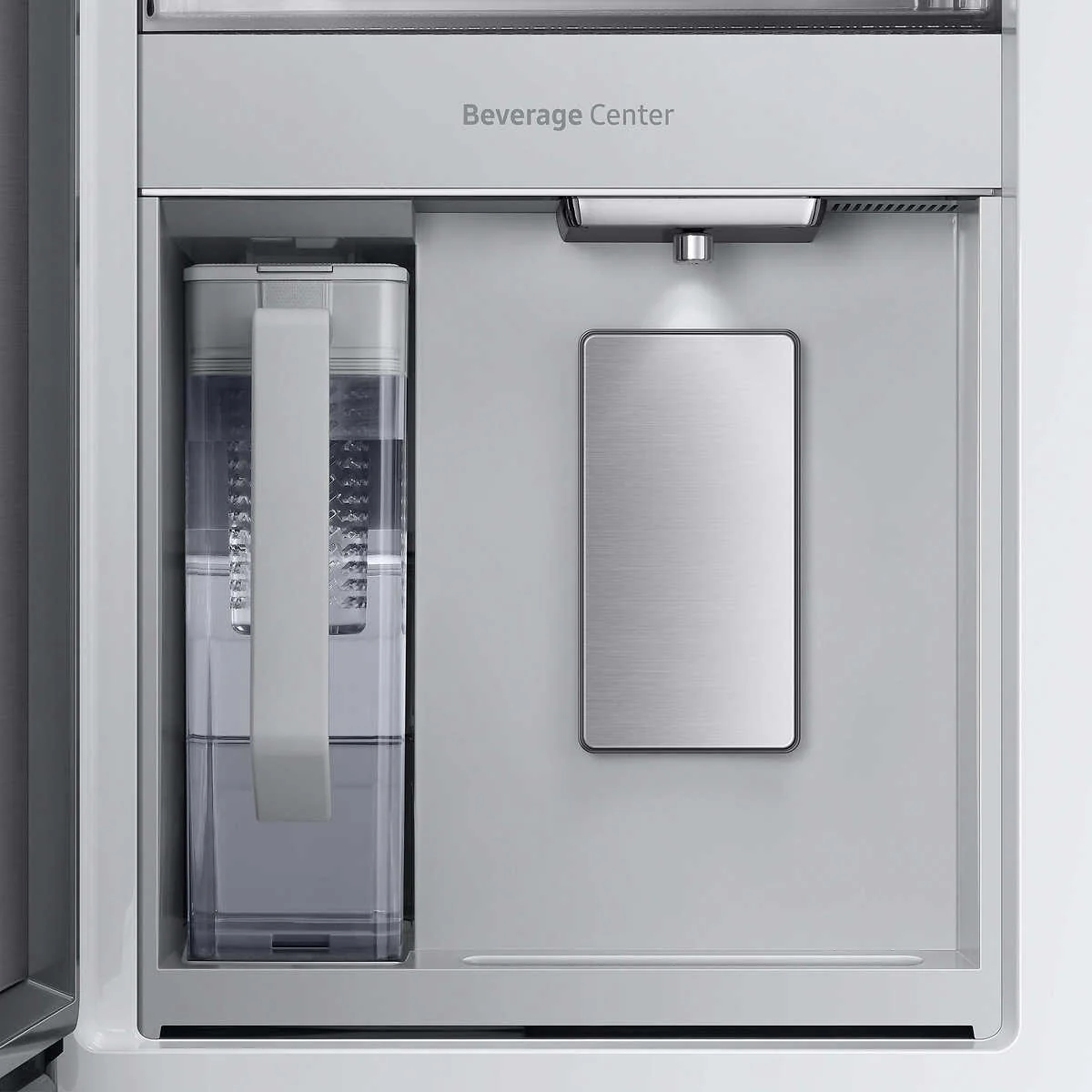 Samsung 23 cu. ft. Bespoke 4-Door French Door Refrigerator with Beverage Center // White Glass (RF23BB860012) - Image 4