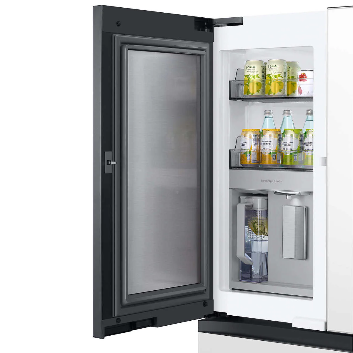 Samsung 23 cu. ft. Bespoke 4-Door French Door Refrigerator with Beverage Center // White Glass (RF23BB860012) - Image 6