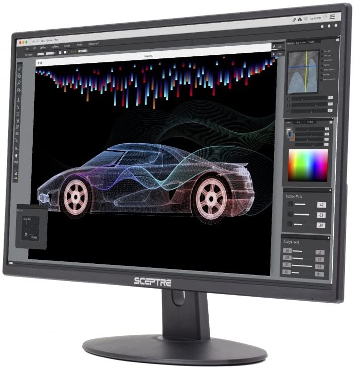 Sceptre 24" Ultra Thin 75Hz 1080p LED Monitor 2x HDMI VGA Build-in Speakers, Metallic Black ( E248W-19203R ) - Image 4