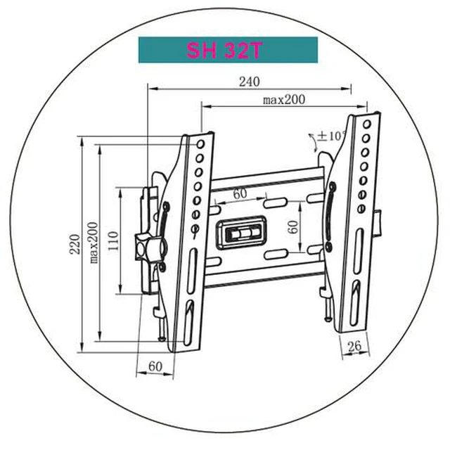 ON SALE CLEARANCE Flat-Panel Slim Tilting TV Wall Mount for 15" - 42" (CHUNS-32T) - Image 3