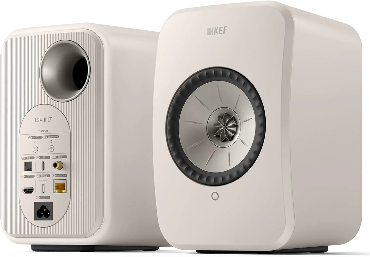 KEF LSX II LT Wireless Speaker 2-pack Stone White - Image 3