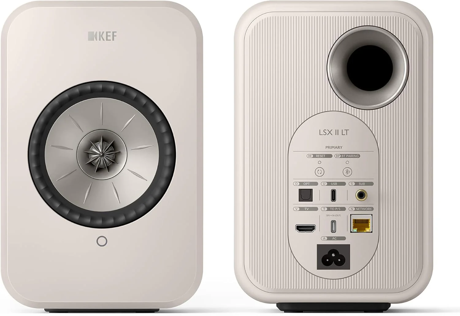 KEF LSX II LT Wireless Speaker 2-pack Stone White - Image 4