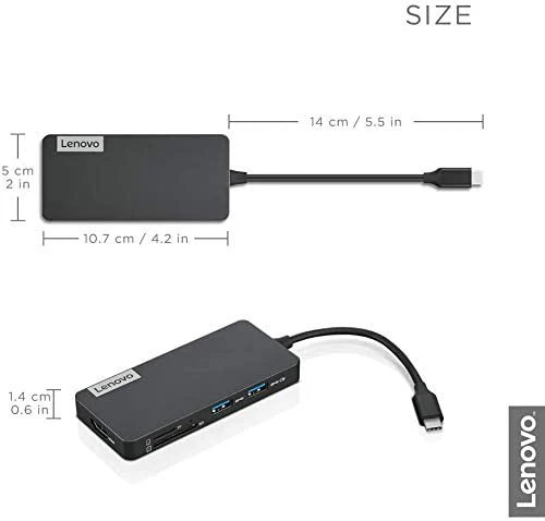 Lenovo USB-C 7-in-1 Hub, with USB-C Laptop Charging Port, USB 3.1, USB 2.0, HDMI, TF Card Reader, SD Card Reader, GX90T77924, Iron Grey - Image 4