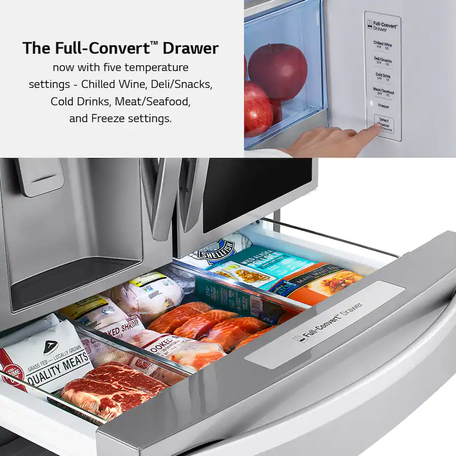 LG - 29.5 Cu. Ft. 4-Door French Door-in-Door Smart Refrigerator with Craft Ice (LRMVS3006S) - Stainless Steel - Image 24