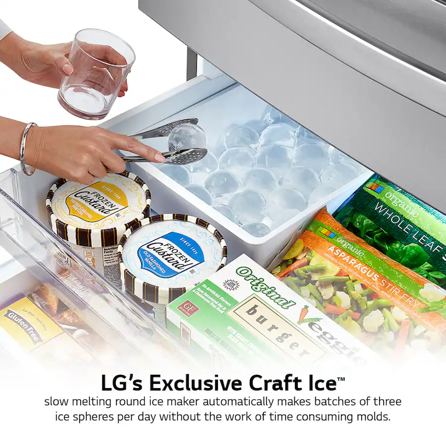 LG - 29.5 Cu. Ft. 4-Door French Door-in-Door Smart Refrigerator with Craft Ice (LRMVS3006S) - Stainless Steel - Image 7