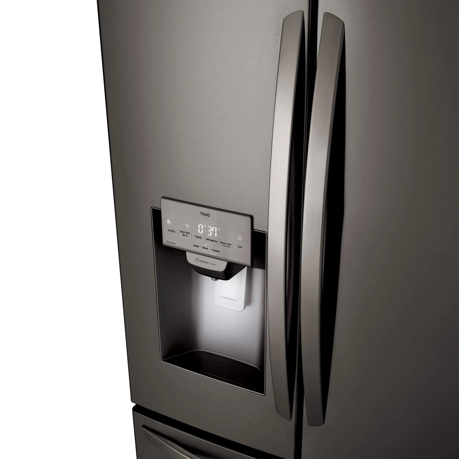 LG 36" 27.7 Cu. Ft. French Door Refrigerator w/ Water & Ice Dispenser (LRFS28XBD) - Black Stainless Steel - Image 6