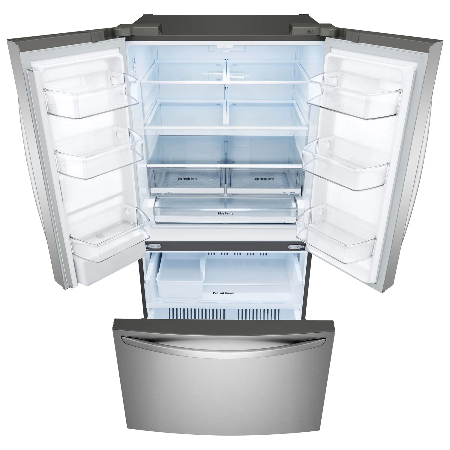 LG 36" 29 Cu. Ft. French Door Refrigerator with Water Dispenser (LRFWS2906S) - Stainless Steel - Image 8