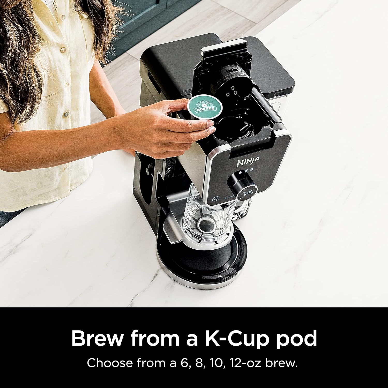 Ninja CFP301 DualBrew Pro Specialty 12-Cup Drip Maker with Glass Carafe, Single-Serve for Coffee Pods or Grounds, with 4 Brew Styles, Frother & Separate Hot Water System, Black - Image 2