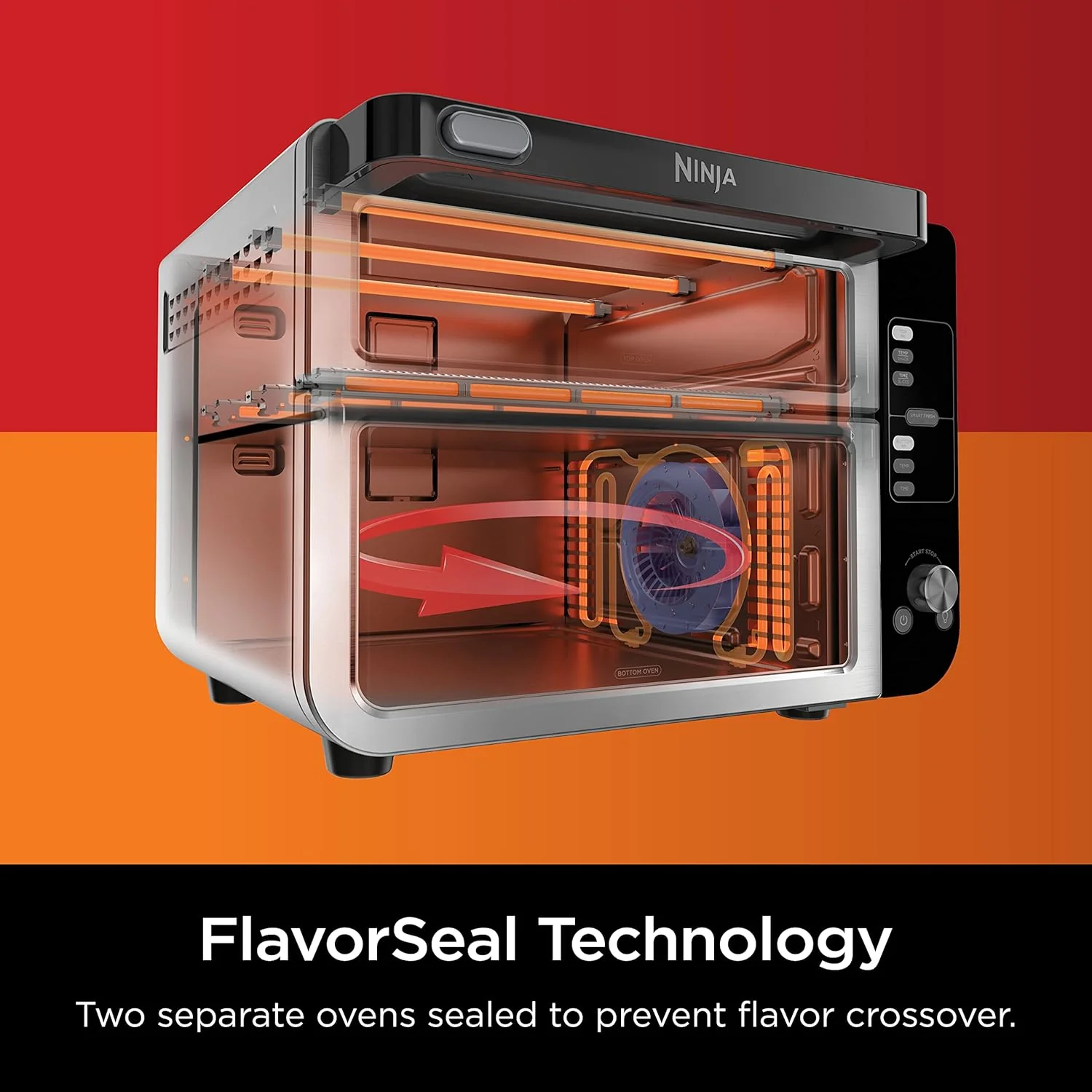 Ninja DCT401 12-in-1 Double Oven with FlexDoor, FlavorSeal & Smart Finish, Rapid Top Convection and Air Fry Bottom , Bake, Roast, Toast, Air Fry, Pizza and More, Stainless Steel - Image 3