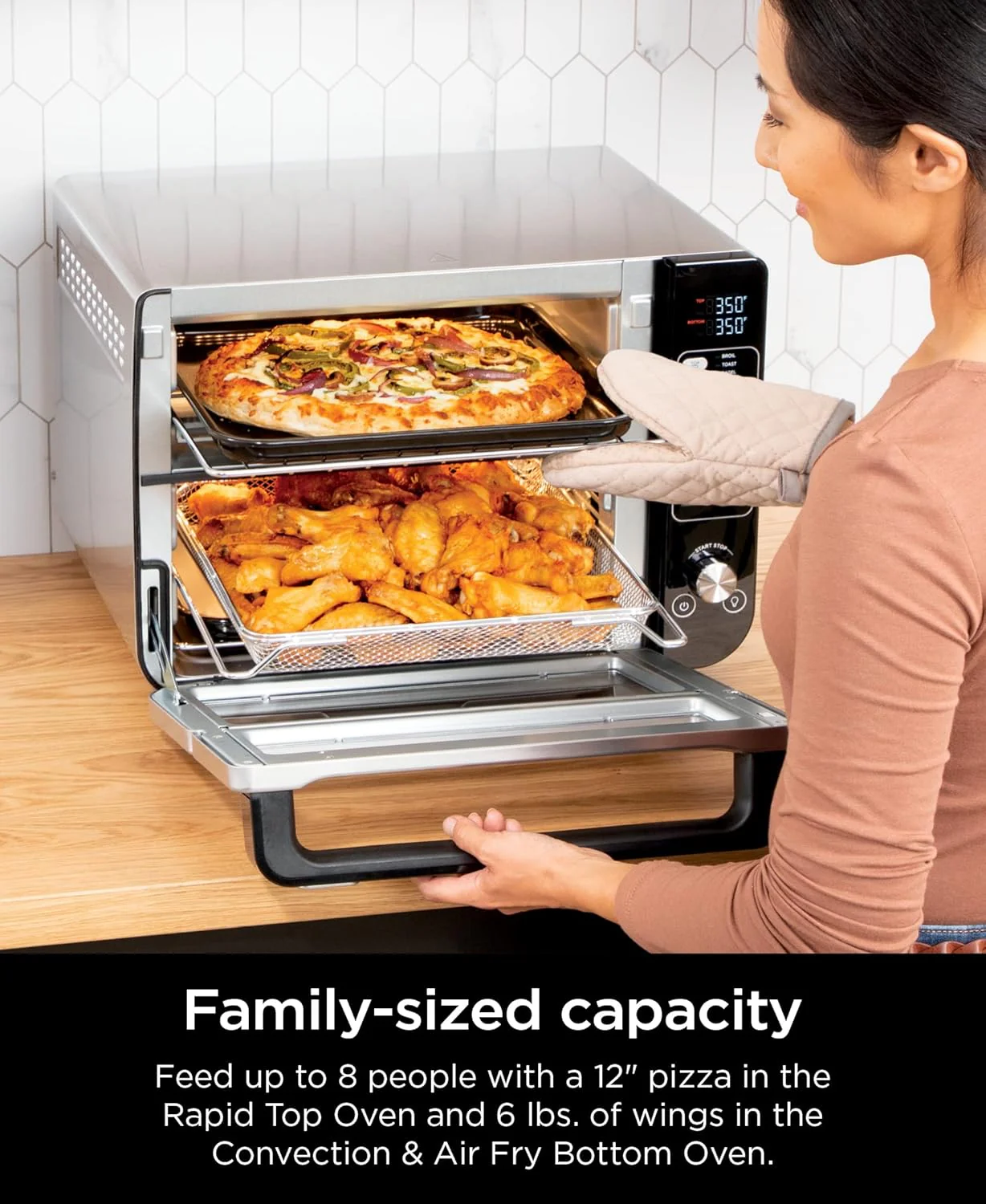 Ninja DCT401 12-in-1 Double Oven with FlexDoor, FlavorSeal & Smart Finish, Rapid Top Convection and Air Fry Bottom , Bake, Roast, Toast, Air Fry, Pizza and More, Stainless Steel - Image 7
