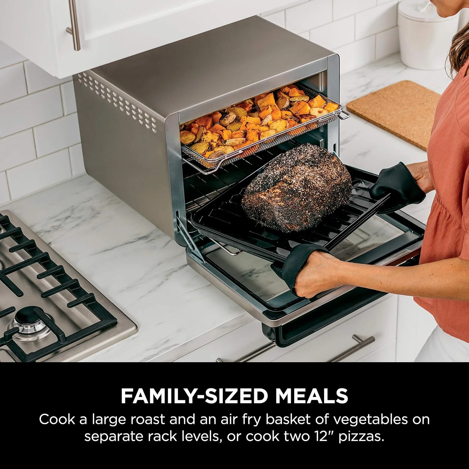 NINJA DT201 Foodi 10-in-1 XL Pro Air Fry Digital Countertop Convection Toaster Oven with Dehydrate and Reheat, 1800 Watts, Stainless Steel Finish - Image 5