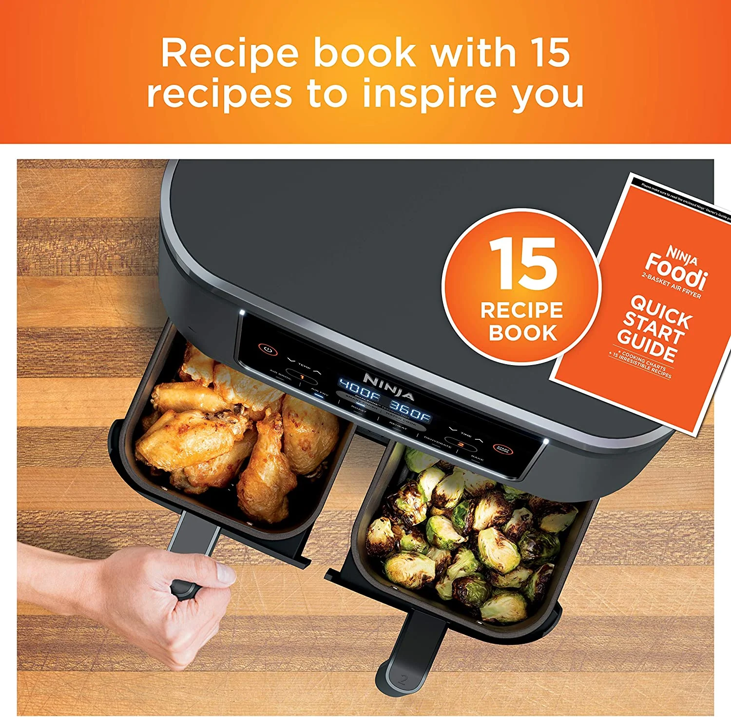 Ninja DZ201 Foodi 8 Quart 6-in-1 DualZone 2-Basket Air Fryer with 2 Independent Frying Baskets, Match Cook & Smart Finish to Roast, Broil, Dehydrate & More for Quick, Easy Meals (DZ201) - Image 13