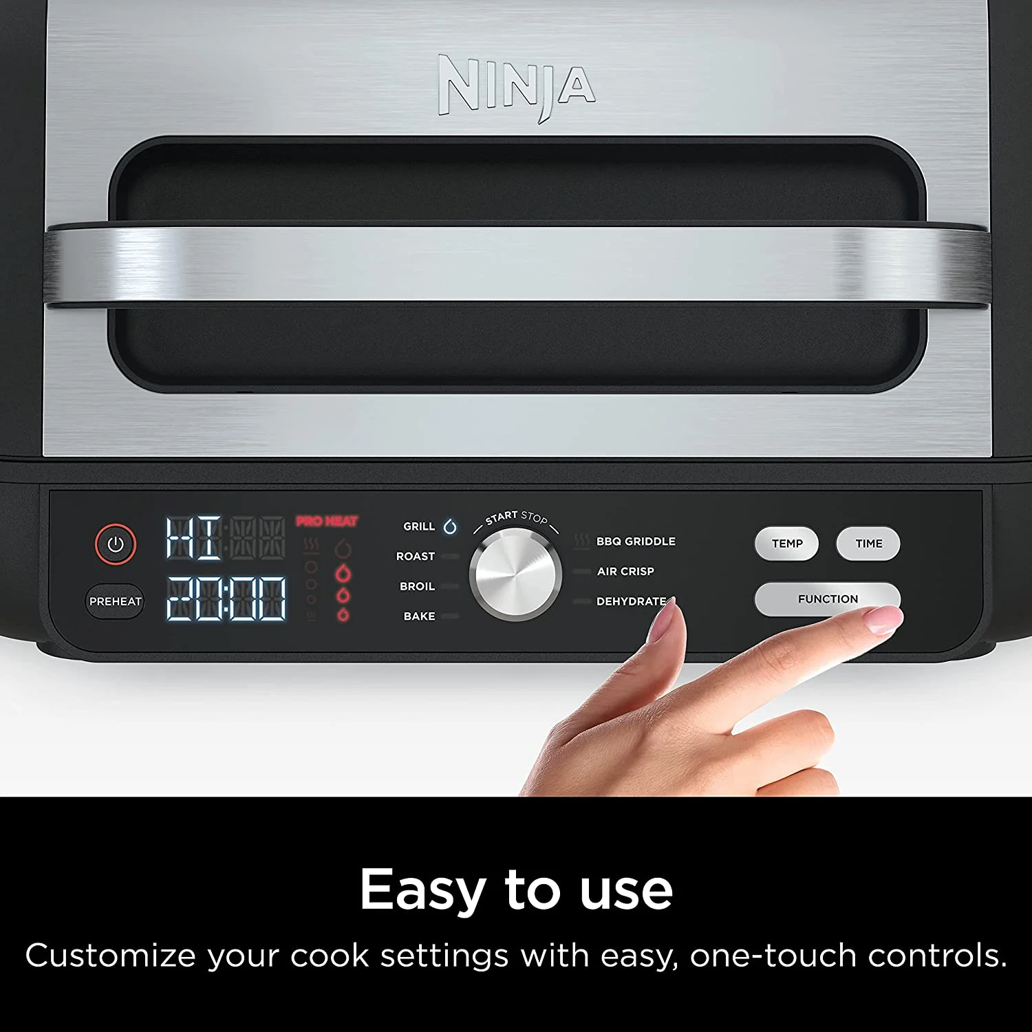 Ninja IG601 Foodi XL 7-in-1 Indoor Grill Combo, use Opened or Closed, Air Fry, Dehydrate & More, Pro Power Grate, Flat Top Griddle, Crisper, Black, 4 Quarts (IG601) - Image 7