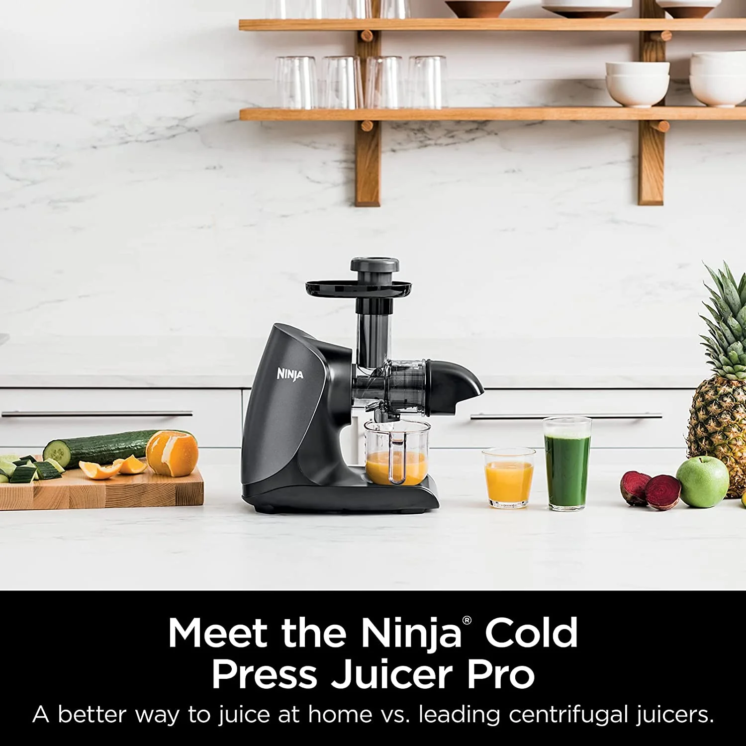 Ninja Cold Press Pro Compact Powerful Slow Juicer with Total Pulp Control and Easy Clean, Graphite (JC101) - Image 2