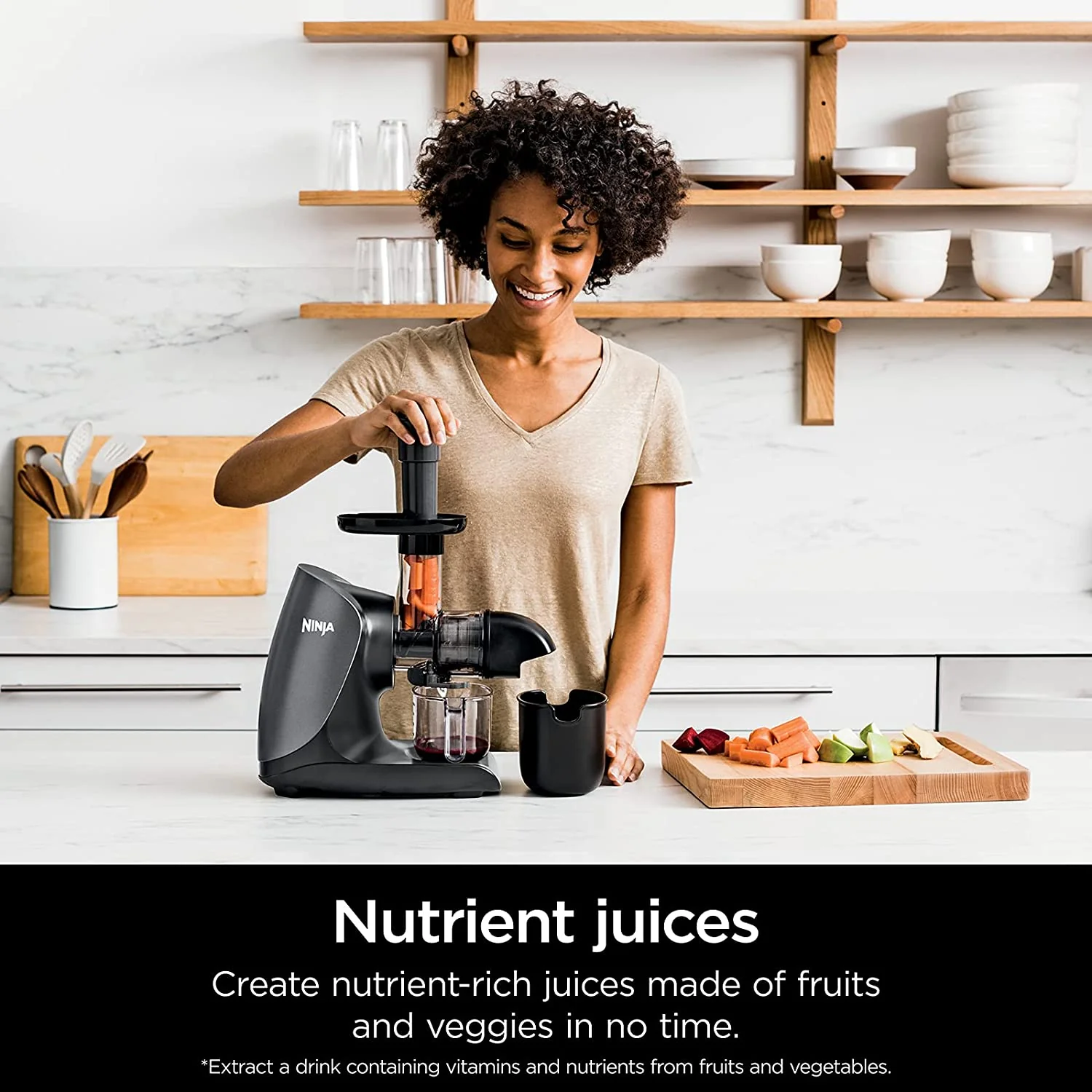 Ninja Cold Press Pro Compact Powerful Slow Juicer with Total Pulp Control and Easy Clean, Graphite (JC101) - Image 3