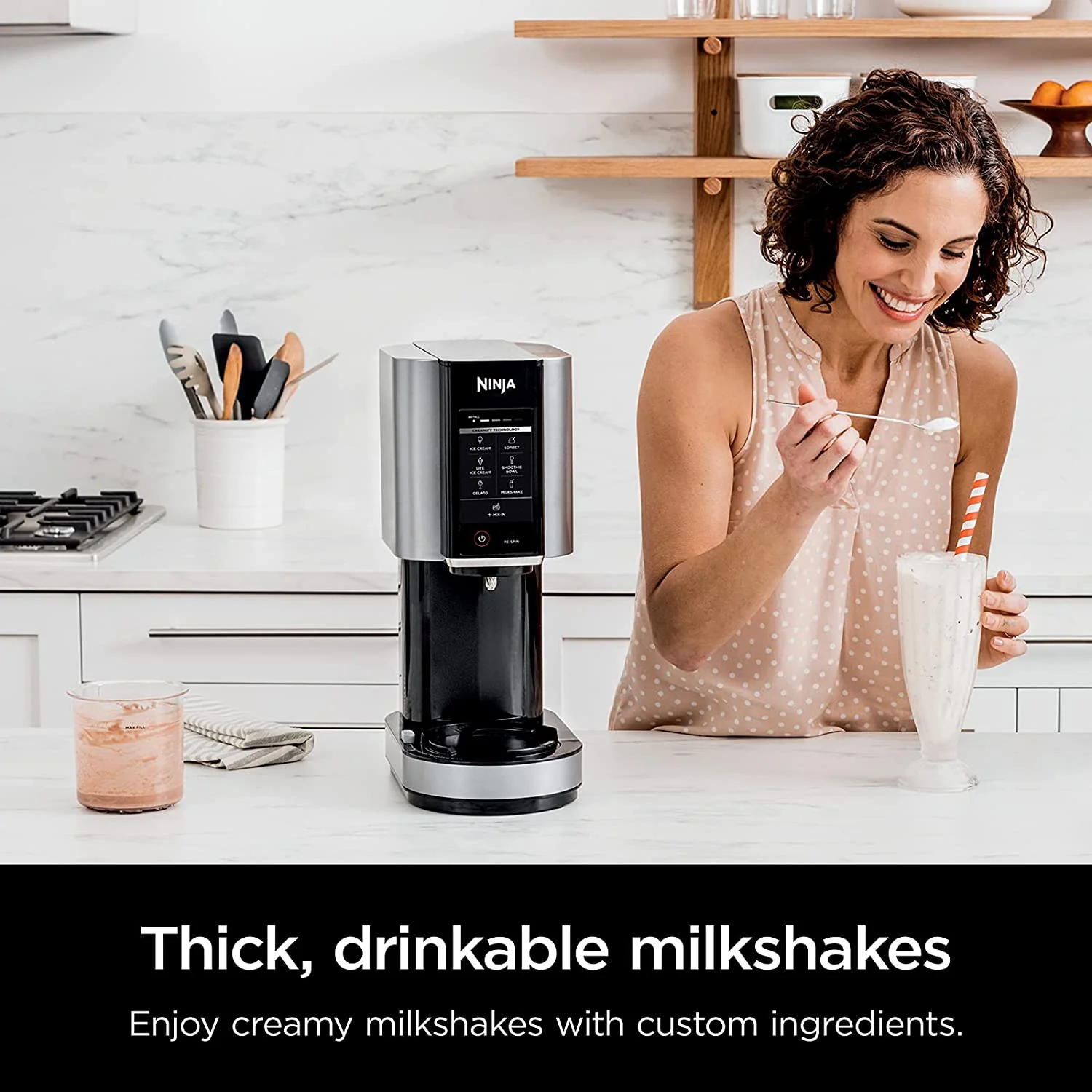 Ninja NC301 CREAMi Ice Cream Maker, for Gelato, Mix-ins, Milkshakes, Sorbet, Smoothie Bowls & More, 7 One-Touch Programs, with (2) Pint Containers & Lids, Compact Size, Perfect for Kids, (NC301) - Image 10