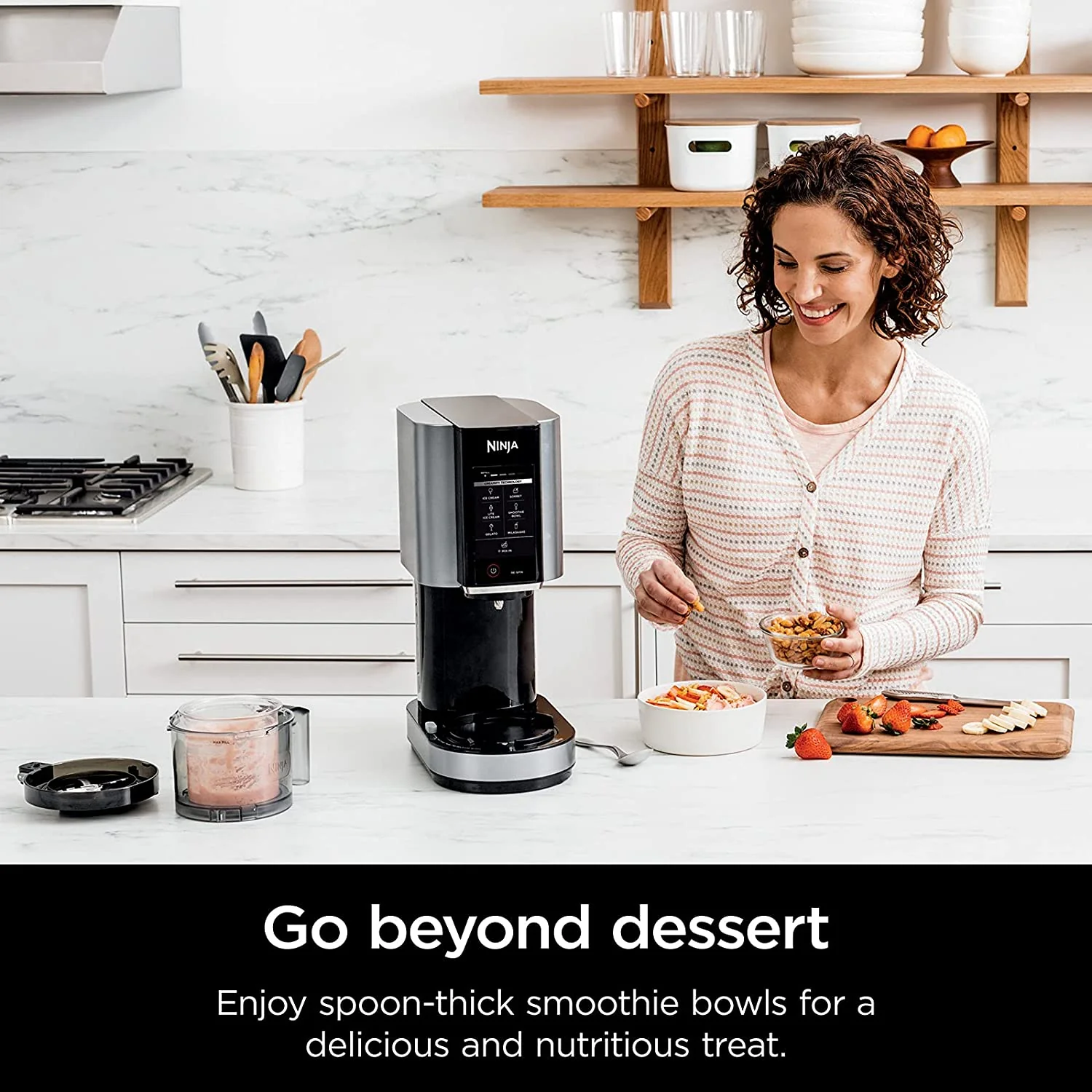 Ninja NC301 CREAMi Ice Cream Maker, for Gelato, Mix-ins, Milkshakes, Sorbet, Smoothie Bowls & More, 7 One-Touch Programs, with (2) Pint Containers & Lids, Compact Size, Perfect for Kids, (NC301) - Image 11