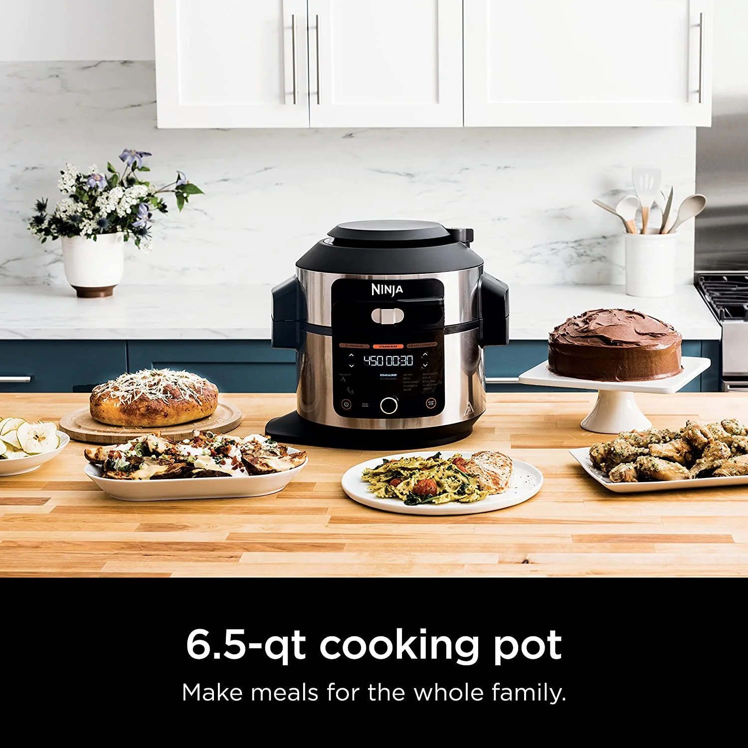 Ninja OL501 Foodi 6.5 Qt. 14-in-1 Pressure Cooker Steam Fryer with SmartLid, that Air Fries, Proofs & More, with 2-Layer Capacity, 4.6 Qt. Crisp Plate & 25 Recipes (OL501) - Image 8