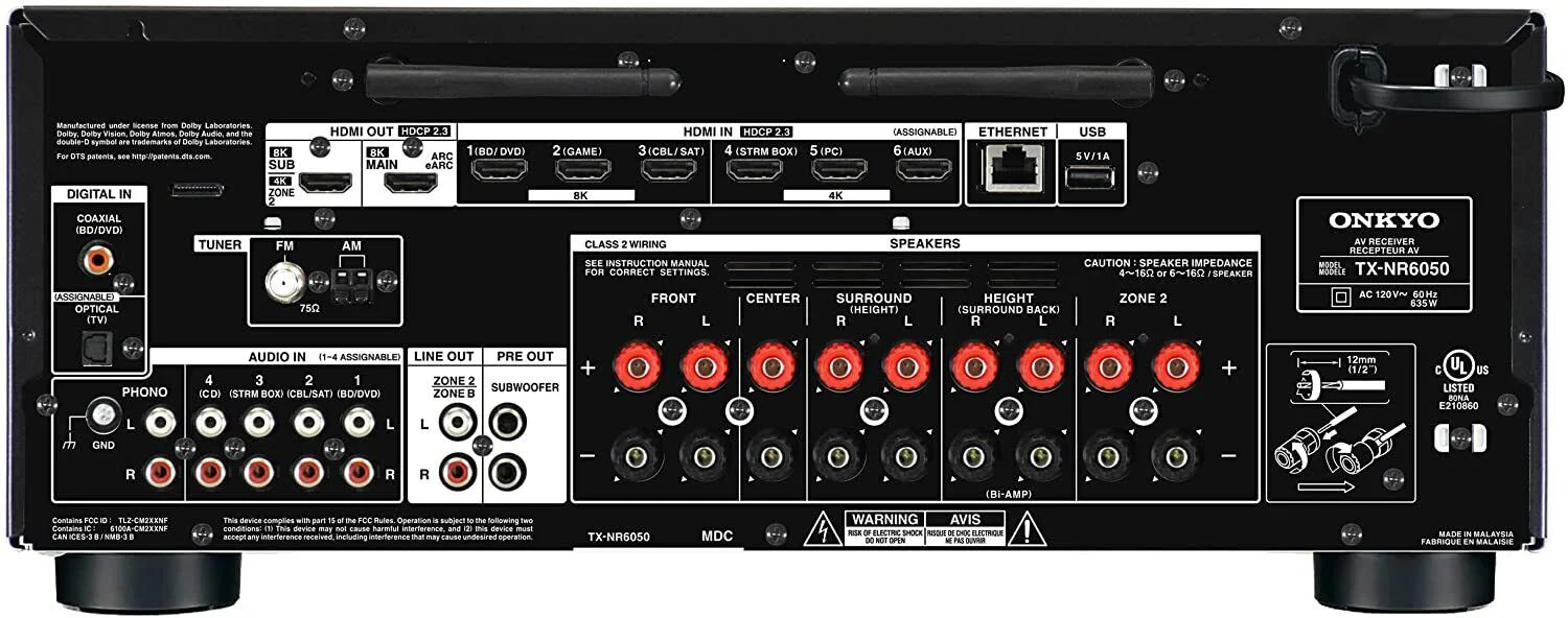 Onkyo TX-NR6050 7.2-Channel Network Home Theater Smart AV Receiver 8K/60, 4K/120 - Image 2