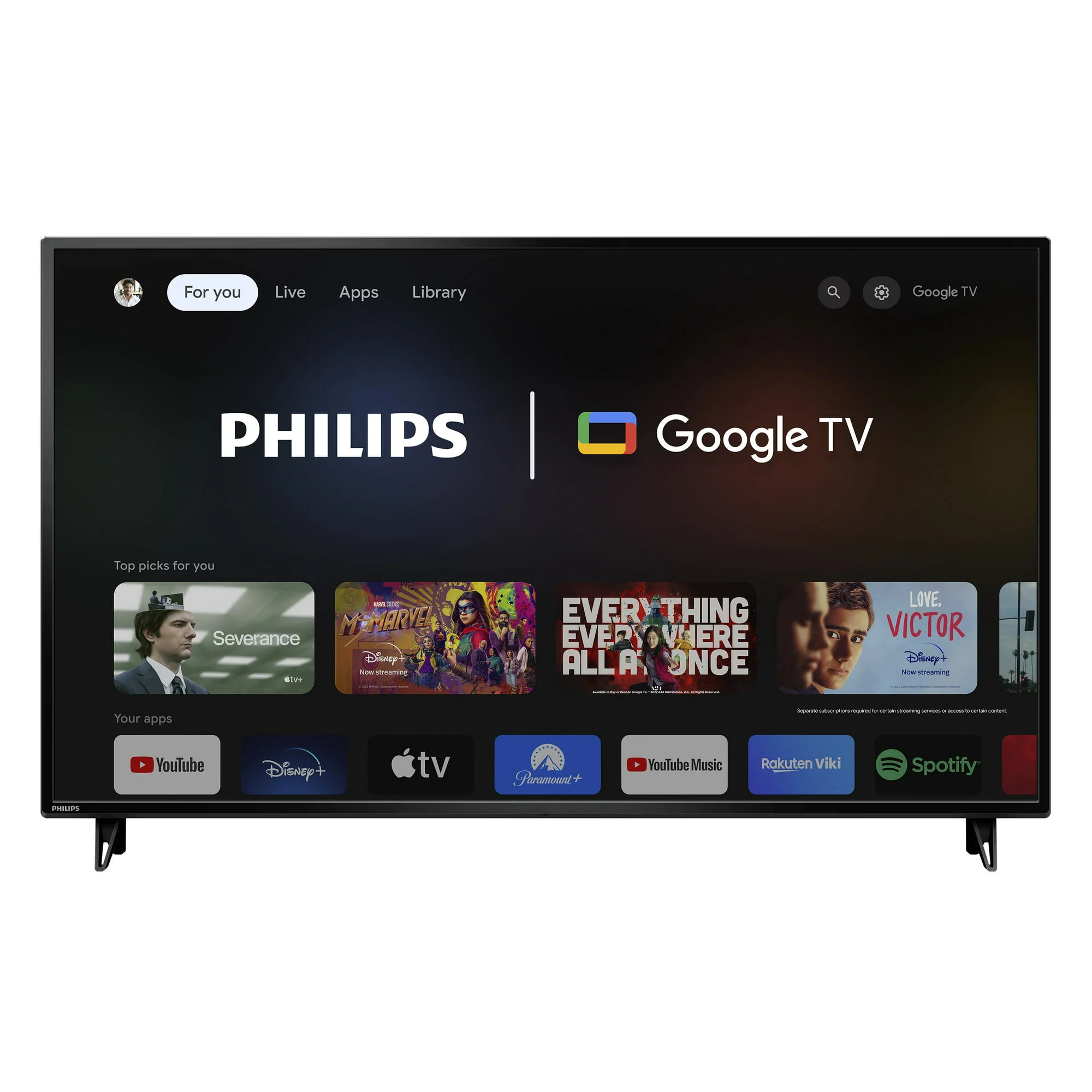 Philips 50 inch Class 4K Ultra HD (2160p) Google Smart LED TV (50PUL7552/F7)