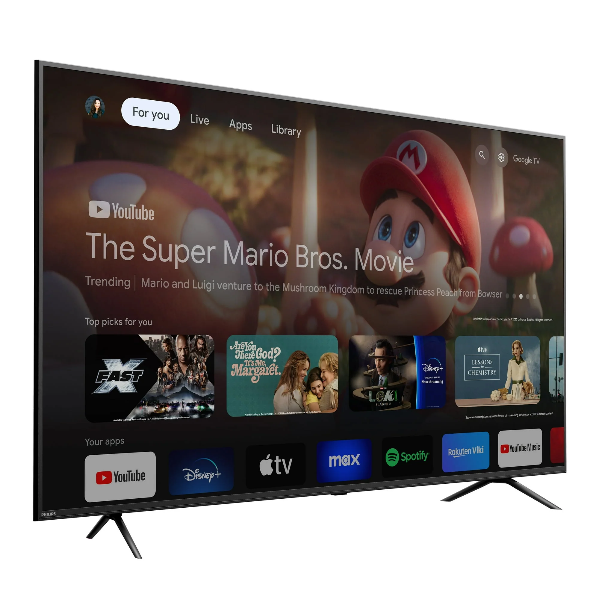 Philips 70" Class 4K Ultra HD (2160p) Google Smart LED Television (70PUL7553/F7) - Image 2