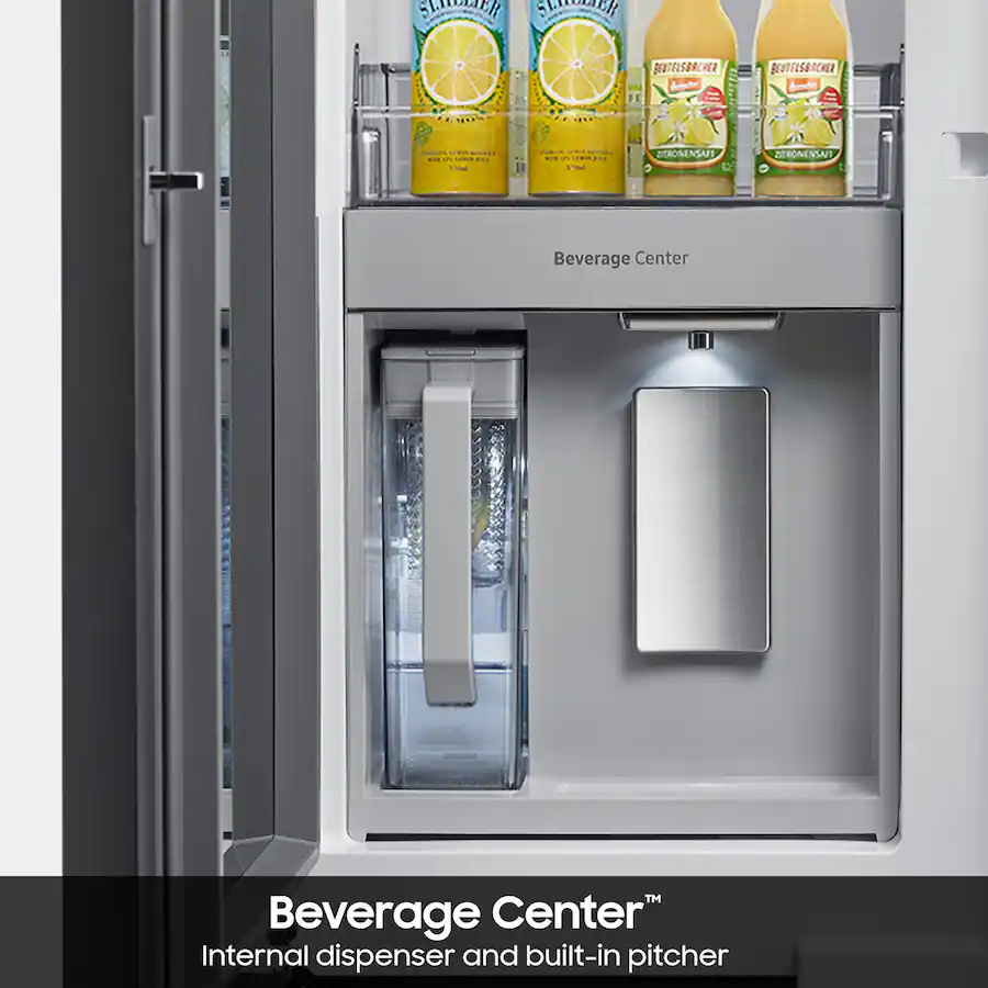Samsung - BESPOKE 23 cu. ft. 4-Door French Door Counter Depth Smart Refrigerator with Beverage Center (RF23BB860012) - White Glass - Image 13