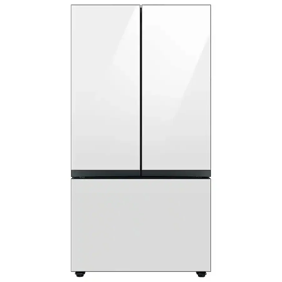 Samsung - BESPOKE 30 cu. ft. French Door Smart Refrigerator with AutoFill Water Pitcher (RF30BB620012) - White Glass